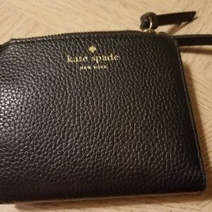 Black leather genuine Kate Spade Malea wallet